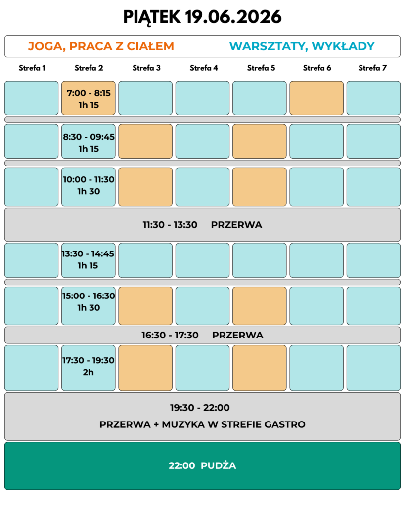 Program Joga Festiwalu na piątek 19.06.2026