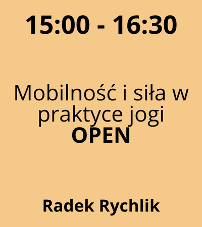 Strefa 5 - 15:00-16:30 - Radek Rychlik - Mobilność i siła w praktyce jogi